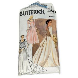Vintage 1987 Butterick 4743 Formal Dress Pattern Size 8-10-12